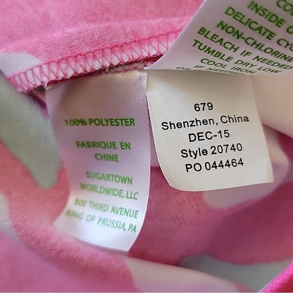 Lilly Pulitzer Sabrina Shift Dress Pink and Teal Patterned - M - Picture 2 of 5